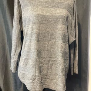 Design History Gray Stripe Sweater Top. Size: XL
